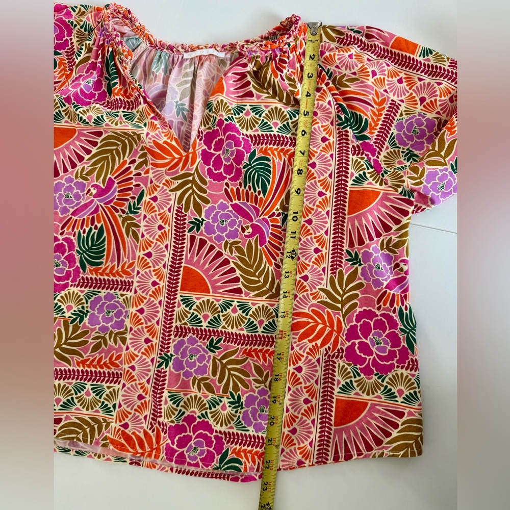 Karlie Toucan V-neck Braid Trim Top Size M - Picture 9 of 11
